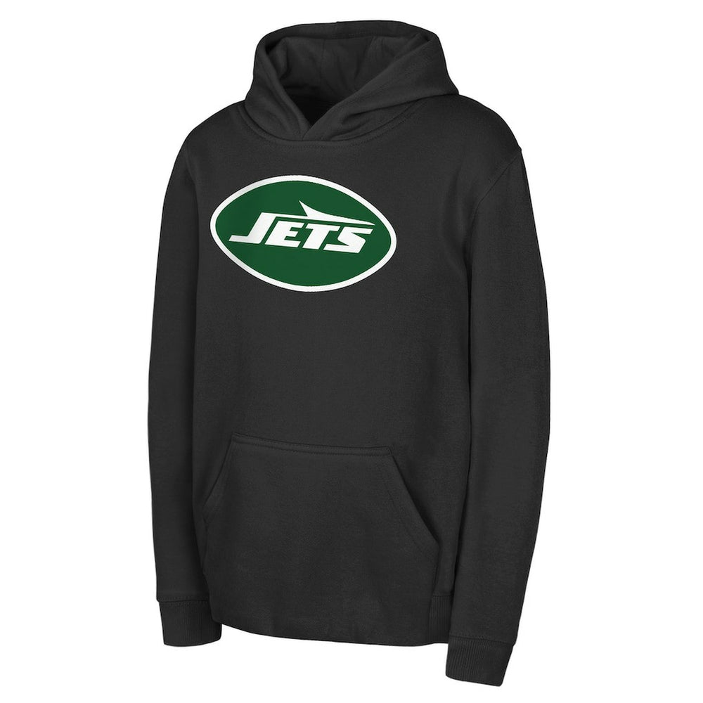 New York Jets Youth Team Logo Pullover Hoodie - Black - NFL