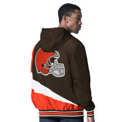 Cleveland Browns G-III Sports by Carl Banks Dual Threat Reversable Full-Zip Hooded Jacket - Brown/Charcoal - NFL
