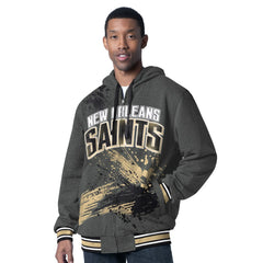 New Orleans Saints G-III Sports by Carl Banks Dual Threat Reversable Full-Zip Hooded Jacket - Black/Charcoal - NFL