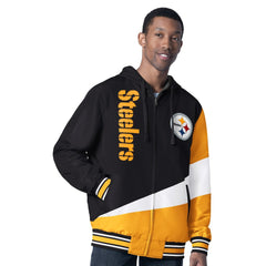 Pittsburgh Steelers G-III Sports by Carl Banks Dual Threat Reversable Full-Zip Hooded Jacket - Black/Charcoal - NFL
