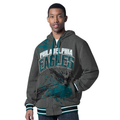Philadelphia Eagles G-III Sports by Carl Banks Dual Threat Reversable Full-Zip Hooded Jacket - Midnight Green/Charcoal - NFL