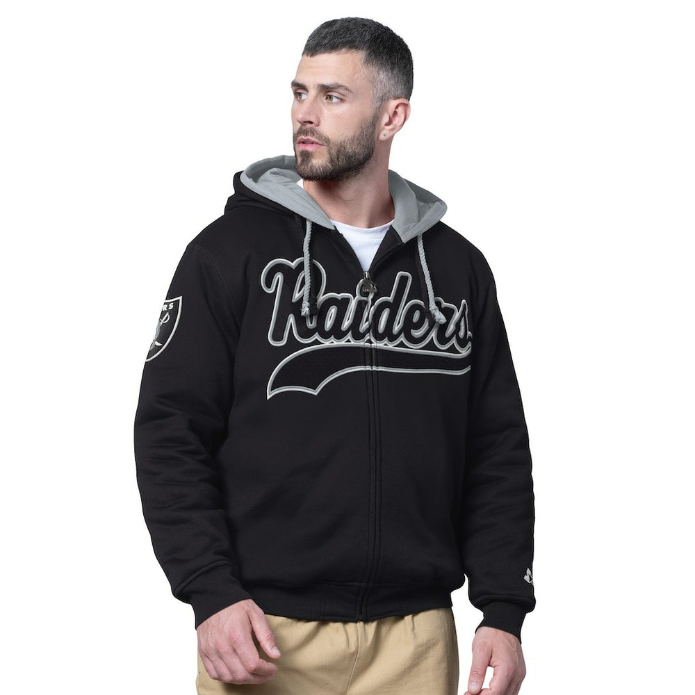 Las Vegas Raiders Starter Big Shot Full-Zip Double Hoodie - Black - NFL