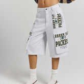 Green Bay Packers Off Season x NFL Women's Fleece Cargo Shorts - Heather Gray - NFL
