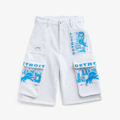 Detroit Lions Off Season x NFL Women's Fleece Cargo Shorts - Heather Gray - NFL