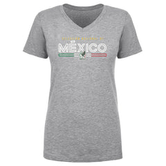 Mexico National Team 500 Level Women's Inline V-Neck T-Shirt Heather Gray