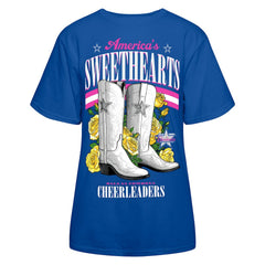 Dallas Cowboys Cheerleaders Women's Sweetheart Boots T-Shirt - Royal - NFL