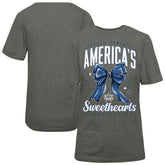 Dallas Cowboys Cheerleaders Women's Sweetheart Bow T-Shirt - Gray - NFL