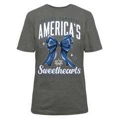 Dallas Cowboys Cheerleaders Women's Sweetheart Bow T-Shirt - Gray - NFL