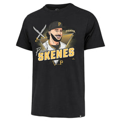Paul Skenes Pittsburgh Pirates '47 Player Caricature Franklin T-Shirt Sale