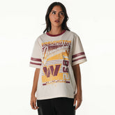Washington Commanders The Wild Collective Women's Vintage Drop Shoulder Oversized Boyfriend T-Shirt - Cream - NFL