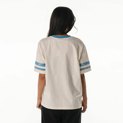 Detroit Lions The Wild Collective Women's Vintage Drop Shoulder Oversized Boyfriend T-Shirt - Cream - NFL