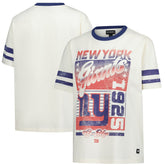 New York Giants The Wild Collective Women's Vintage Drop Shoulder Oversized Boyfriend T-Shirt - Cream - NFL