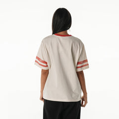 Tampa Bay Buccaneers The Wild Collective Women's Vintage Drop Shoulder Oversized Boyfriend T-Shirt - Cream - NFL