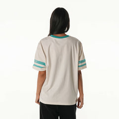 Miami Dolphins The Wild Collective Women's Vintage Drop Shoulder Oversized Boyfriend T-Shirt - Cream - NFL