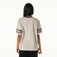 Philadelphia Eagles The Wild Collective Women's Vintage Drop Shoulder Oversized Boyfriend T-Shirt - Cream - NFL