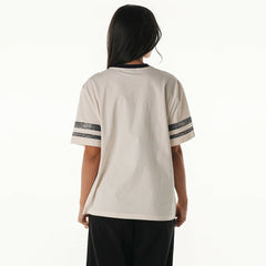Pittsburgh Steelers The Wild Collective Women's Vintage Drop Shoulder Oversized Boyfriend T-Shirt - Cream - NFL