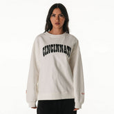 Cincinnati Bengals The Wild Collective Women's Rock Crystal Oversized Crewneck Sweatshirt - White - NFL