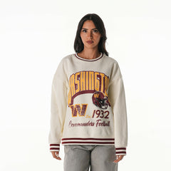 Washington Commanders The Wild Collective Women's Oversized Vintage French Terry Sweatshirt - Cream - NFL