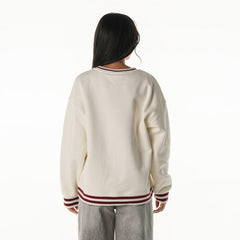 Washington Commanders The Wild Collective Women's Oversized Vintage French Terry Sweatshirt - Cream - NFL