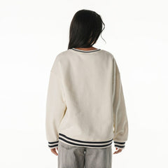 New England Patriots The Wild Collective Women's Oversized Vintage French Terry Sweatshirt - Cream - NFL