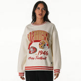 San Francisco 49ers The Wild Collective Women's Oversized Vintage French Terry Sweatshirt - Cream - NFL