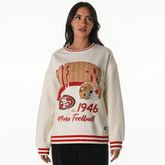 San Francisco 49ers The Wild Collective Women's Oversized Vintage French Terry Sweatshirt - Cream - NFL