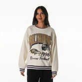 Baltimore Ravens The Wild Collective Women's Oversized Vintage French Terry Sweatshirt - Cream - NFL
