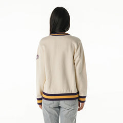 Minnesota Vikings The Wild Collective Women's Jacquard V-Neck Sweater - Cream - NFL