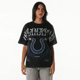 Indianapolis Colts The Wild Collective Women's Laurel Premium Baggy Dolman T-Shirt - Black - NFL