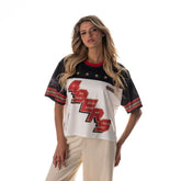 San Francisco 49ers The Wild Collective Women's Boxy Cropped Mesh T-Shirt - White - NFL