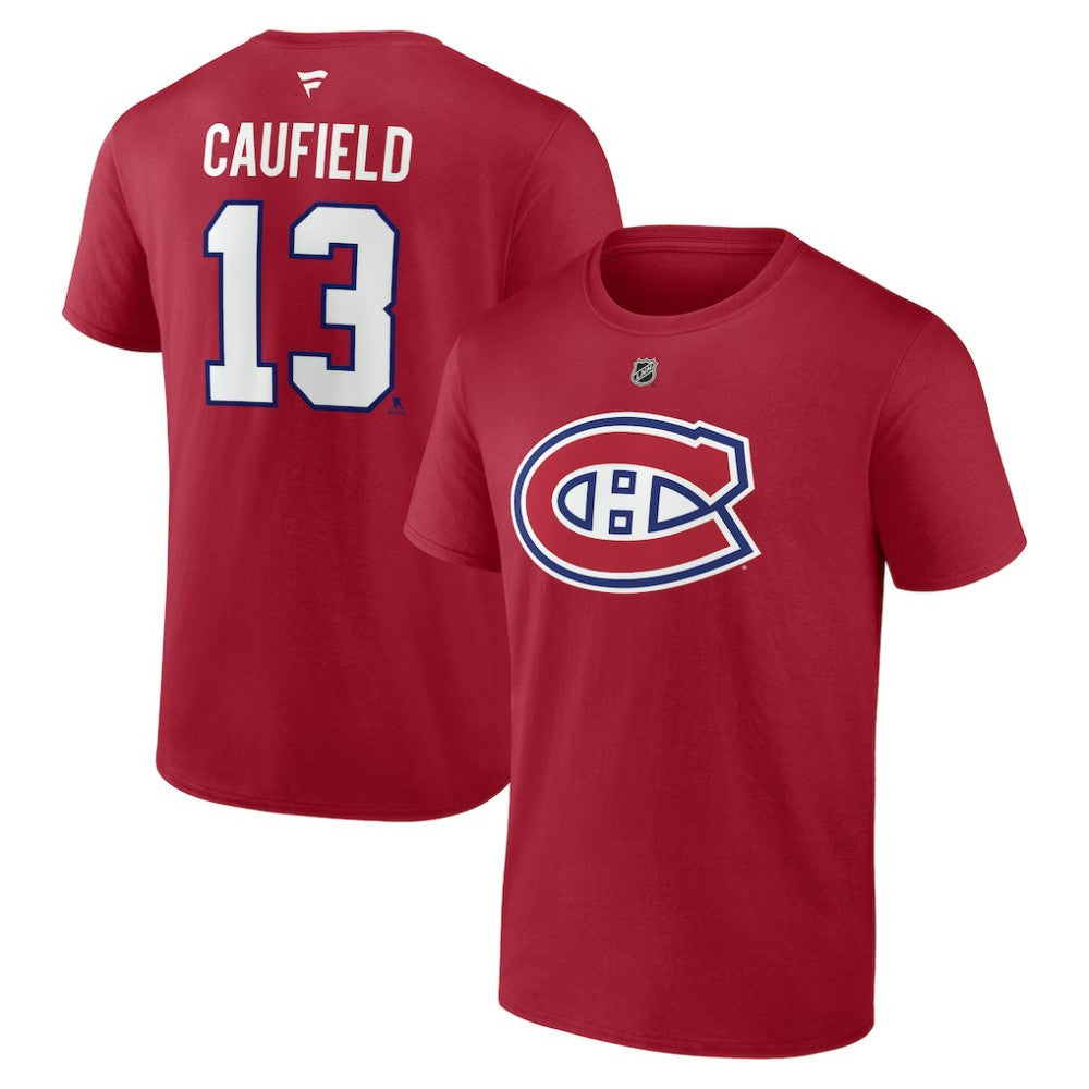 Cole Caufield Montreal Canadiens Fanatics Authentic Stack Name & Number T-Shirt - Red | Fanatics sale