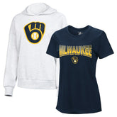 Milwaukee Brewers G-III 4Her by Carl Banks Women's T-Shirt and Hoodie Combo Pack Discount