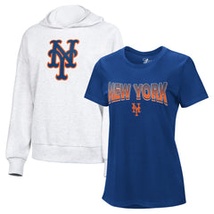 New York Mets G-III 4Her by Carl Banks Women's T-Shirt and Hoodie Combo Pack Outlet