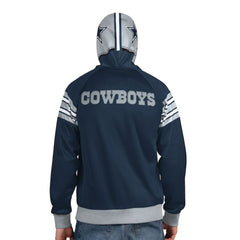 Dallas Cowboys Pro Player Helmet Full-Zip Hooded Track Jacket - Navy/Gray - NFL
