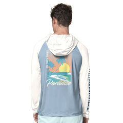 Dallas Cowboys Margaritaville Sand, Sea, Sunsets Long-Sleeve Rashguard Hoodie Pullover -Light Blue/Cream - NFL