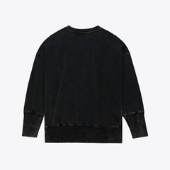 Buffalo Bills Women's Delineate Mineral Wash Crewneck Sweatshirt - Black - Mitchell & Ness
