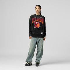 Tampa Bay Buccaneers Women's Delineate Mineral Wash Crewneck Sweatshirt - Black - Mitchell & Ness