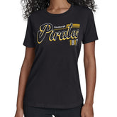 Pittsburgh Pirates Starter Women's Groovy Script Team Fitted T-Shirt Sale