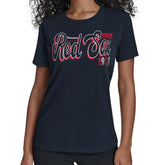 Boston Red Sox Starter Women's Groovy Script Team Fitted T-Shirt Sale