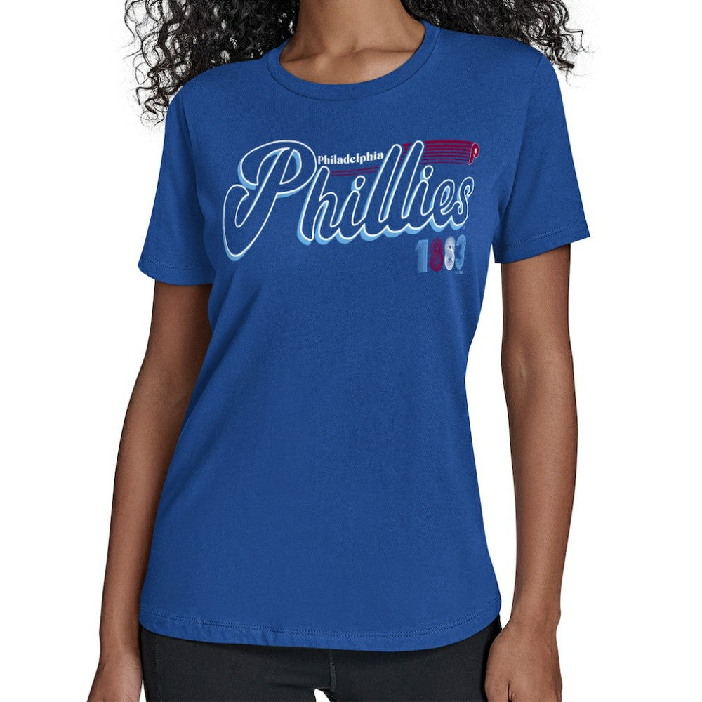 Philadelphia Phillies Starter Women's Groovy Script Team Fitted T-Shirt Online