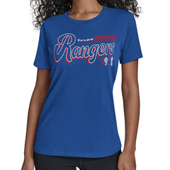 Texas Rangers Starter Women's Groovy Script Team Fitted T-Shirt Near Me
