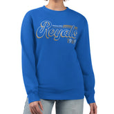 Kansas City Royals Starter Women's Groovy Script Team Fleece Pullover Sweatshirt for sale