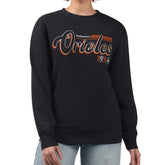 Baltimore Orioles Starter Women's Groovy Script Team Fleece Pullover Sweatshirt Online