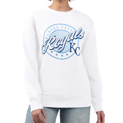 Kansas City Royals G-III 4Her by Carl Banks Women's Pinstripe Circle Team Fleece Pullover Sweatshirt for sale