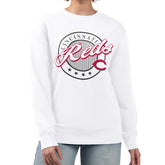 Cincinnati Reds G-III 4Her by Carl Banks Women's Pinstripe Circle Team Fleece Pullover Sweatshirt Online
