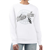 Chicago White Sox G-III 4Her by Carl Banks Women's Pinstripe Circle Team Fleece Pullover Sweatshirt Outlet