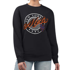 New York Mets G-III 4Her by Carl Banks Women's Pinstripe Circle Team Fleece Pullover Sweatshirt Near Me