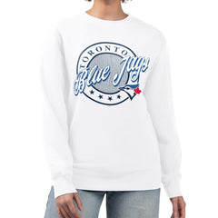 Toronto Blue Jays G-III 4Her by Carl Banks Women's Pinstripe Circle Team Fleece Pullover Sweatshirt Near Me