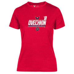Alexander Ovechkin Washington Capitals Levelwear Women's NHL All-Time Leading Goal Scorer Milestone Name & Number Maddox T-Shirt - Red | NHL Clearance