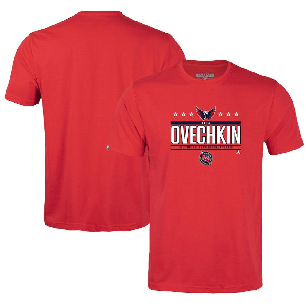 Alexander Ovechkin Washington Capitals Levelwear Youth NHL All-Time Leading Goal Scorer Milestone Stars Name & Number Little Richmond T-Shirt - Red | NHL online